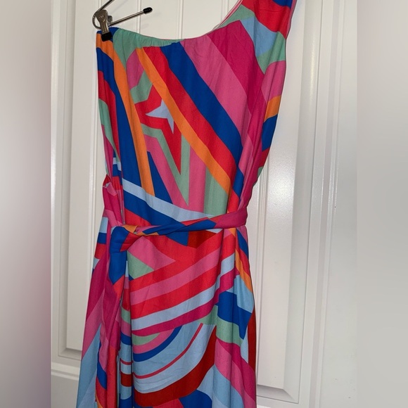 Flying Tomato Multicolored One Shoulder Sundress Resort Wear - Picture 6 of 9